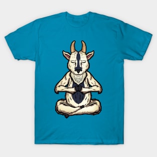 goat animal yoga cute and funny meditation namaste T-Shirt
